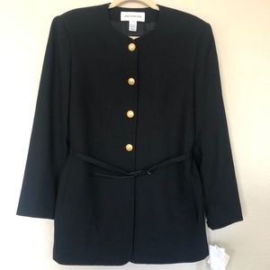 NWT Jones New York Black Wool Blazer Size 14